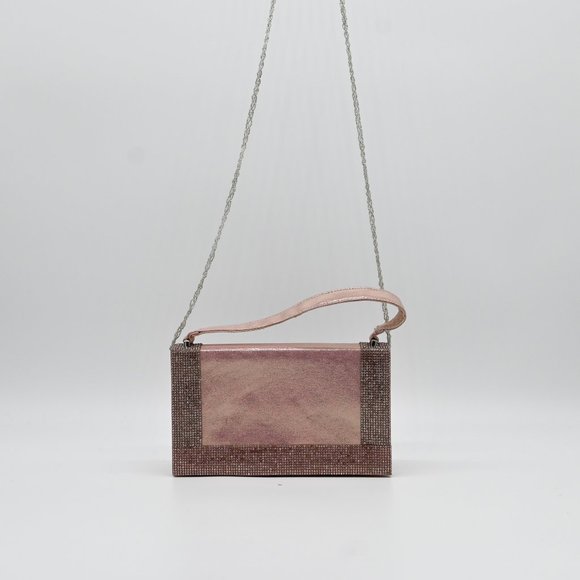 NINA Satin Rose Gold Embellished Handbag - Picture 6 of 6